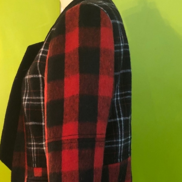 April, May Mixed Plaid Tailored Jacket - Picture 5 of 8